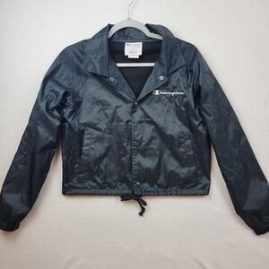 Vintage‎ Champion Womens Heritage Coaches Jacket Small Cropped Snap Windbreaker